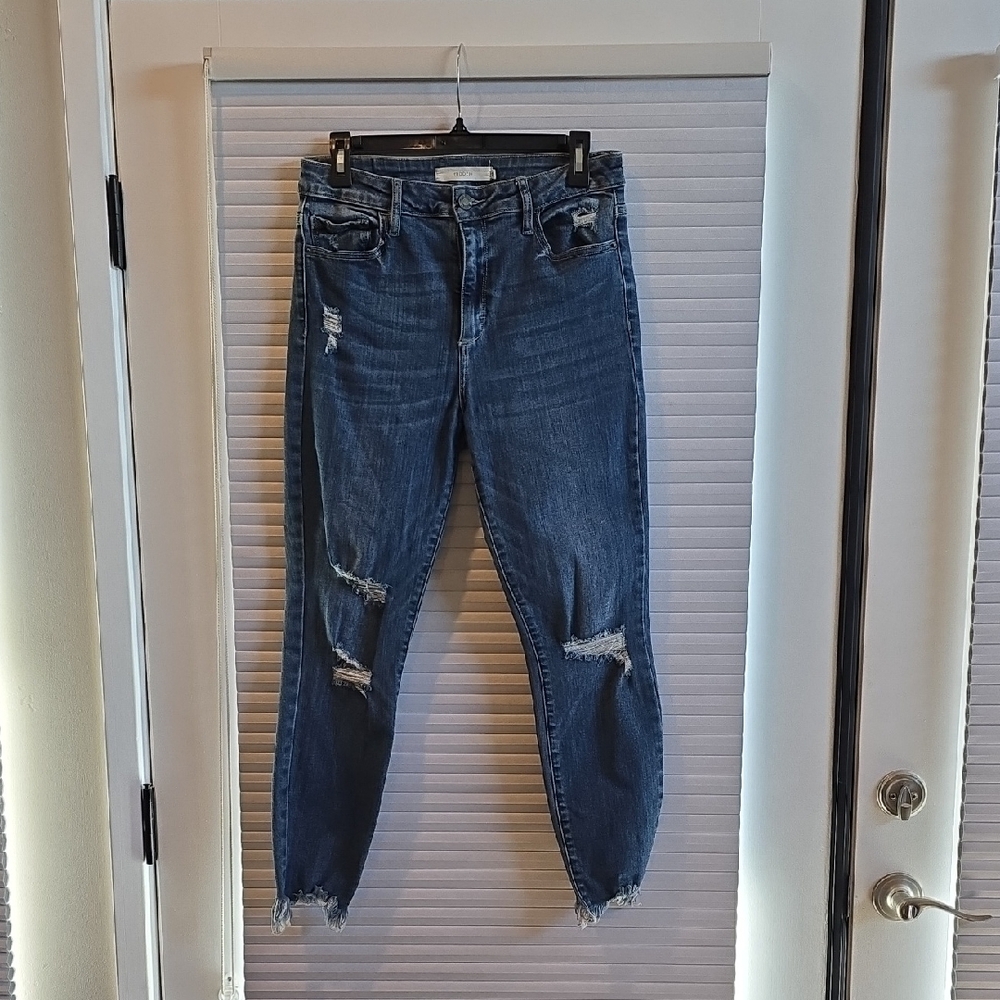 Women's Boyfriend Ripped Jeans - Dark Blue Wash